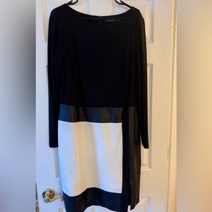 Ralph Lauren Black and White Long Sleeve Dress